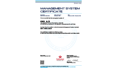KMD's Management system certifikat